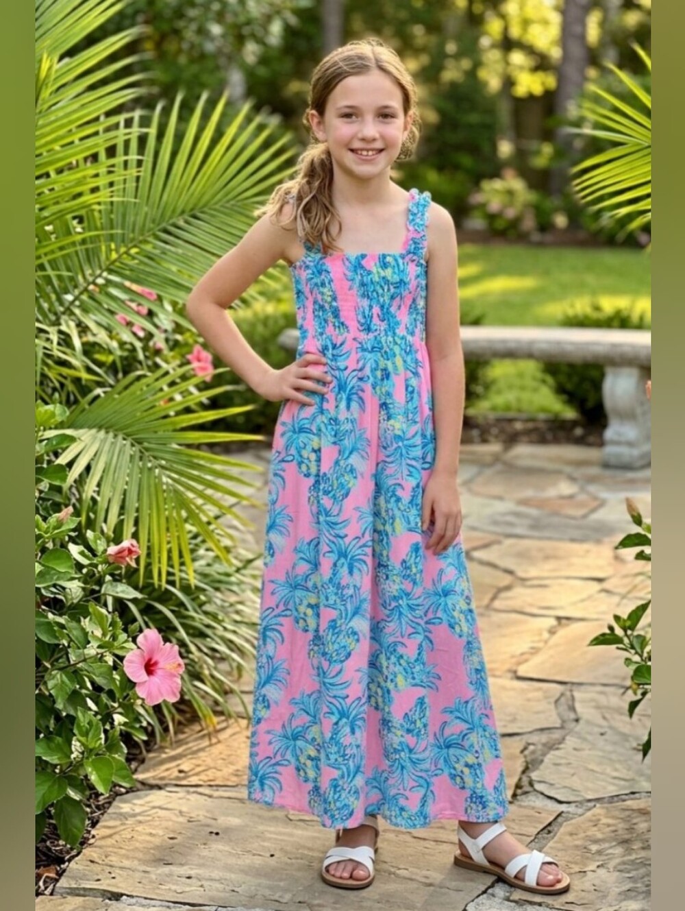 Lilly Pulitzer Pink Pineapple-Print Smocked Dress